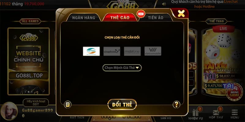 Các phương thức phổ biến giúp bạn nạp tiền Go88 nhanh và hiệu quả